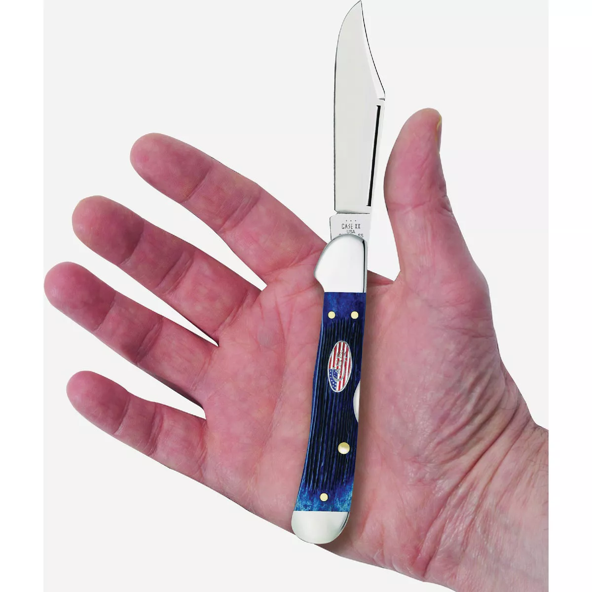 Case XX Barnboard Jig Navy Blue Bone Copperlock Pocket Knife - photo 2
