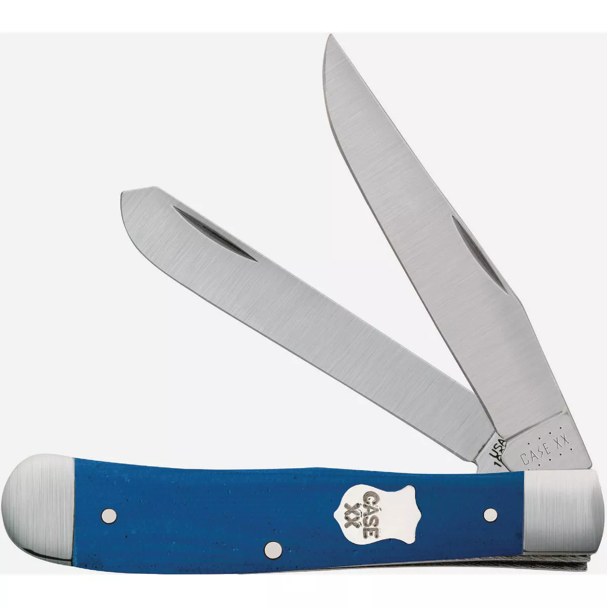 Case 3.25 In. Blue G-10 Smooth Trapper Pocket Knife - photo 2