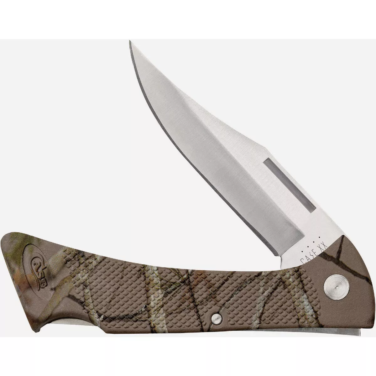 Case 3.25 In. Camo Caliber Lightweight Synthetic Mako Pocket Knife with Ballistic Nylon Sheath