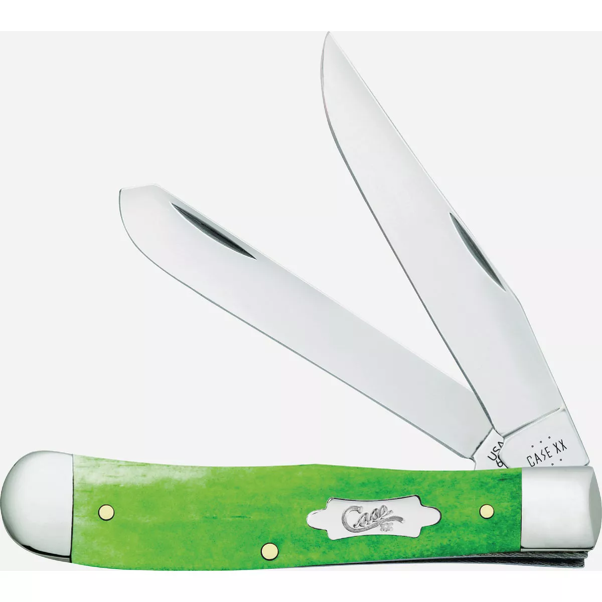 Case Trapper 3.27 In. Smooth Emerald Green Bone Pocket Knife