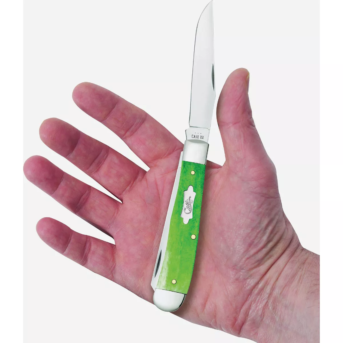 Case Trapper 3.27 In. Smooth Emerald Green Bone Pocket Knife - photo 2