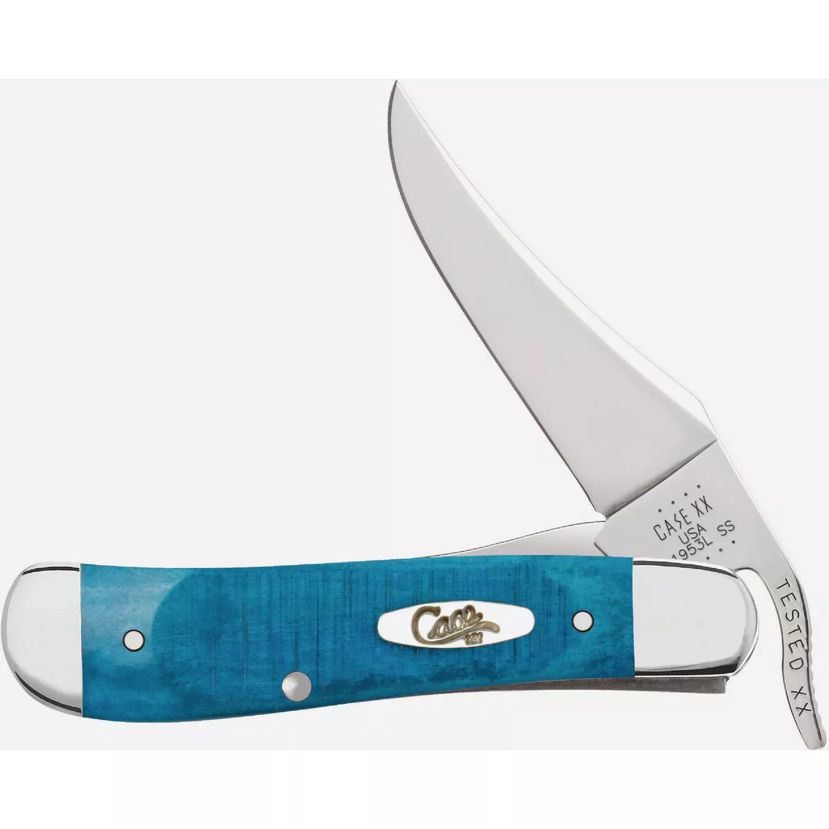 Case 2.7 In. Sawcut Jig Caribbean Blue Bone RussLock Pocket Knife - photo 6
