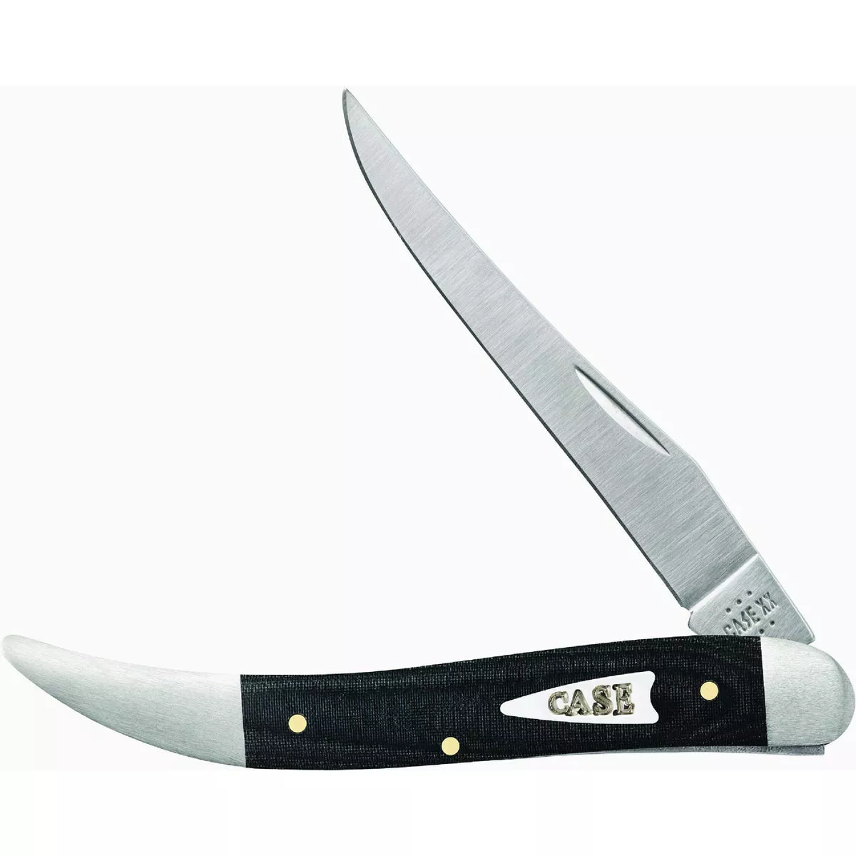 Case Black Micarta Smooth Medium Texas Toothpick Pocket Knife-