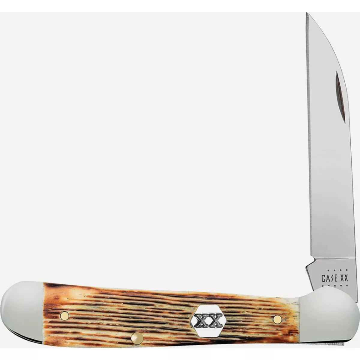 Case XX Copperhead Barnboard Burnt Cream Bone Pocket Knife-