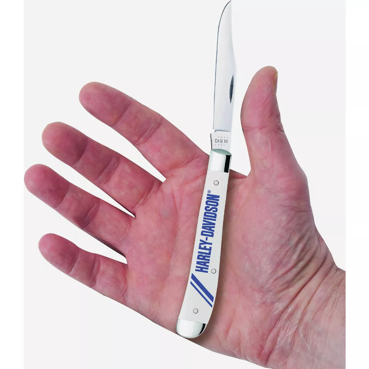 Case Slimline Trapper Harley-Davidson Embellished Smooth White Synthetic Pocket Knife - photo 2