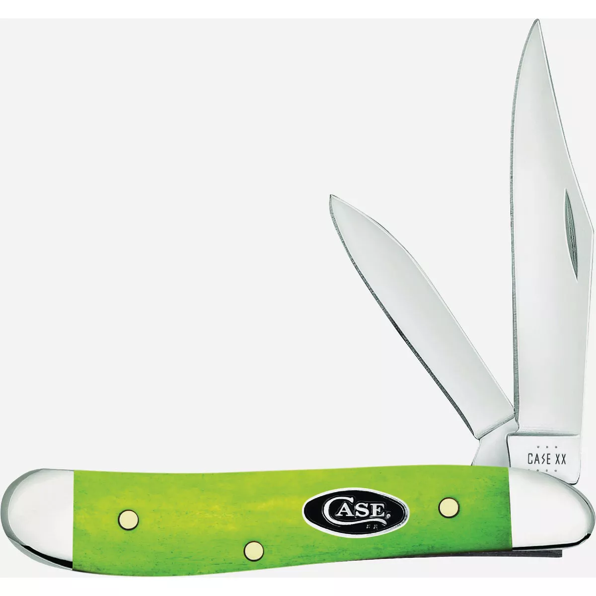 Case 2.1 In. Smooth Green Apple Bone Peanut Pocket Knife