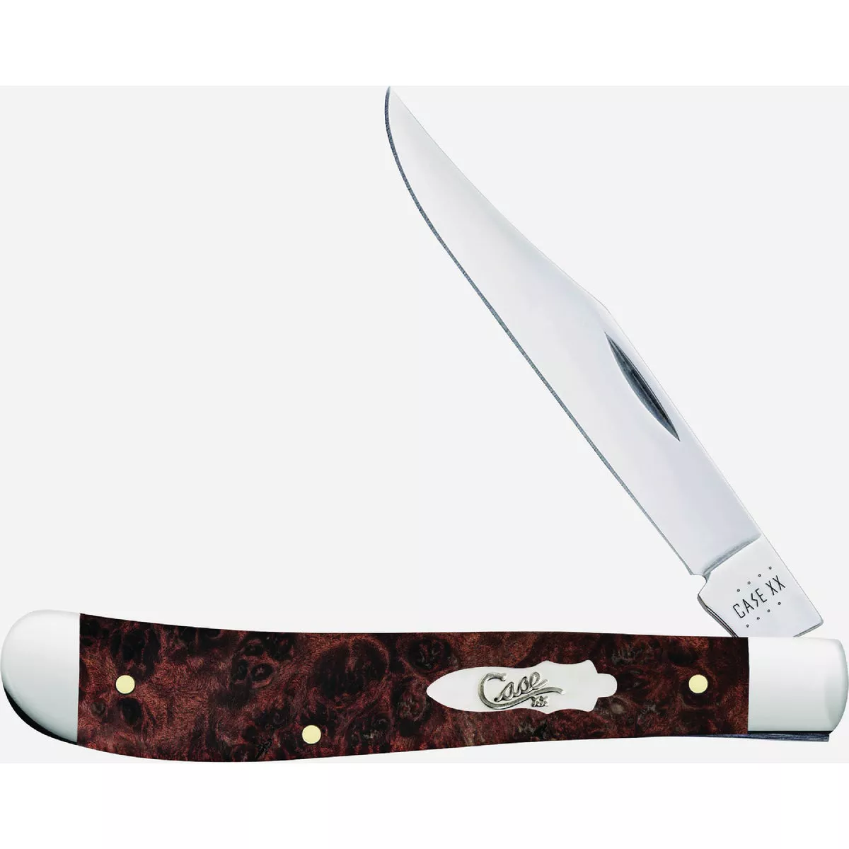 Case XX Maple Burl Wood Slimline Trapper Pocket Knife