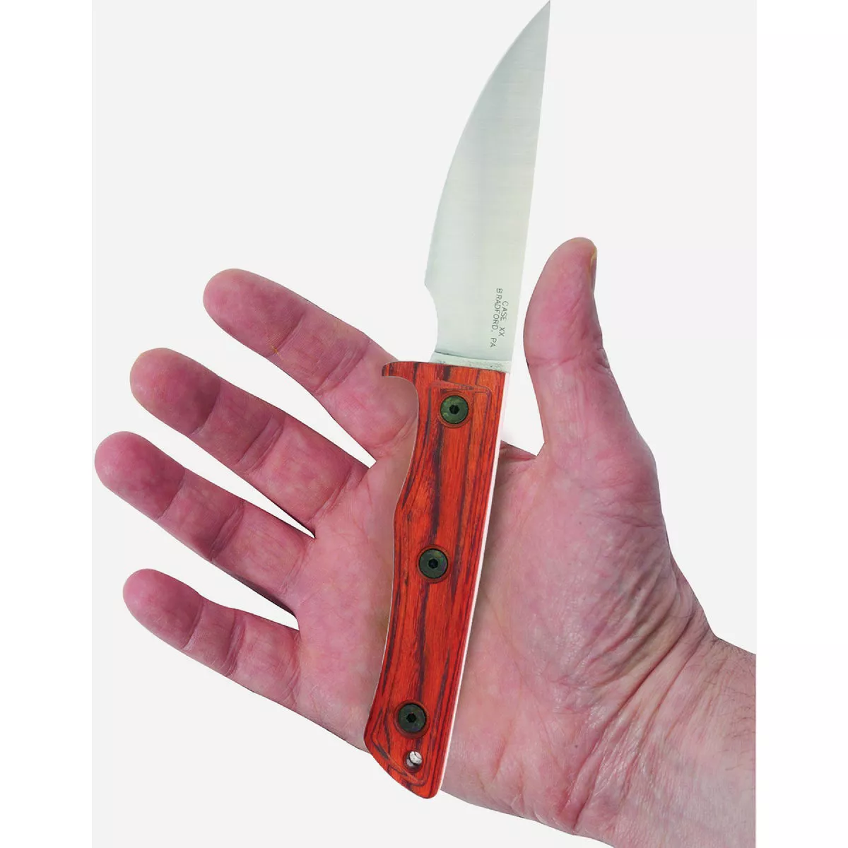 Case XX Composite Hunter Orange Peel Hardwood Fixed Blade Knife