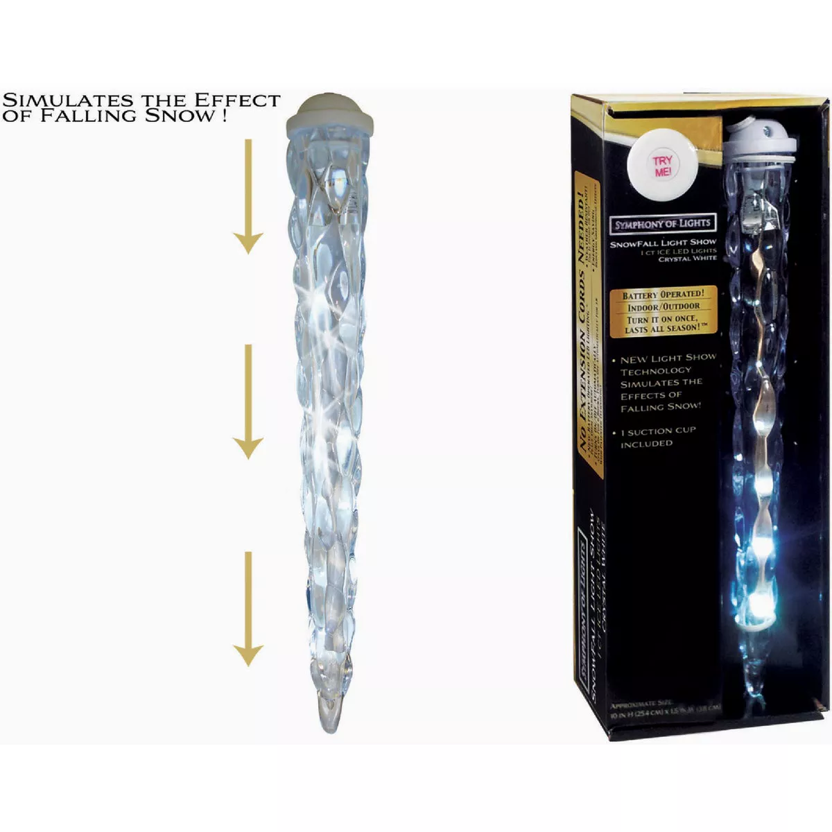 Brite Star 10 In. H. Battery Operated LED Icicle Holiday Decoration