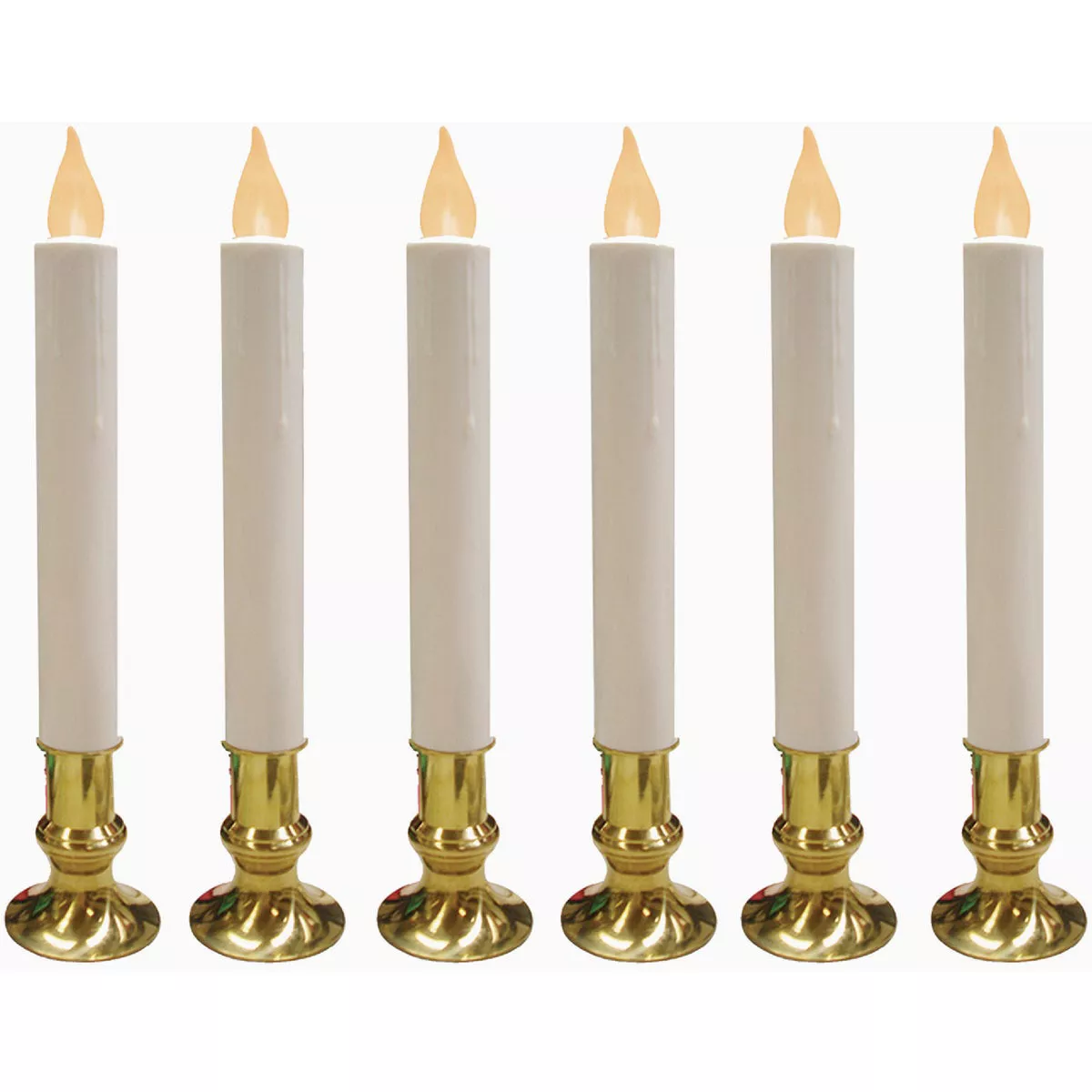 Brite Star Simple On 9 In. H. LED White Candle with Flickering Flame (6-Pack)-