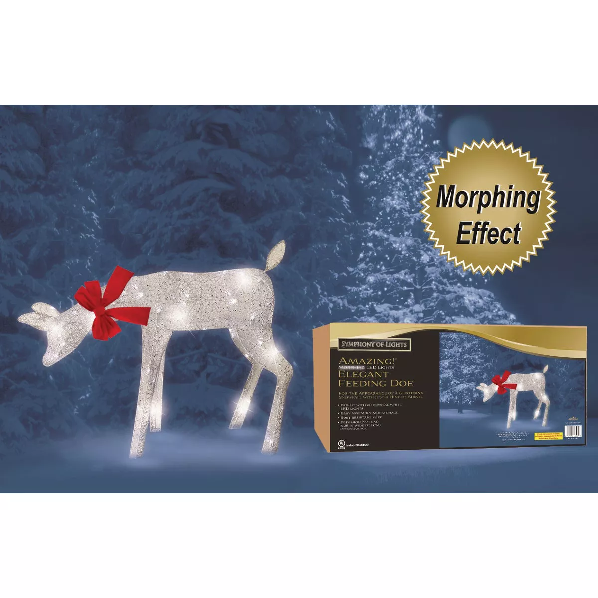 Brite Star 39 In. W. Morphing LED Elegant Feeding Doe Holiday Figure-