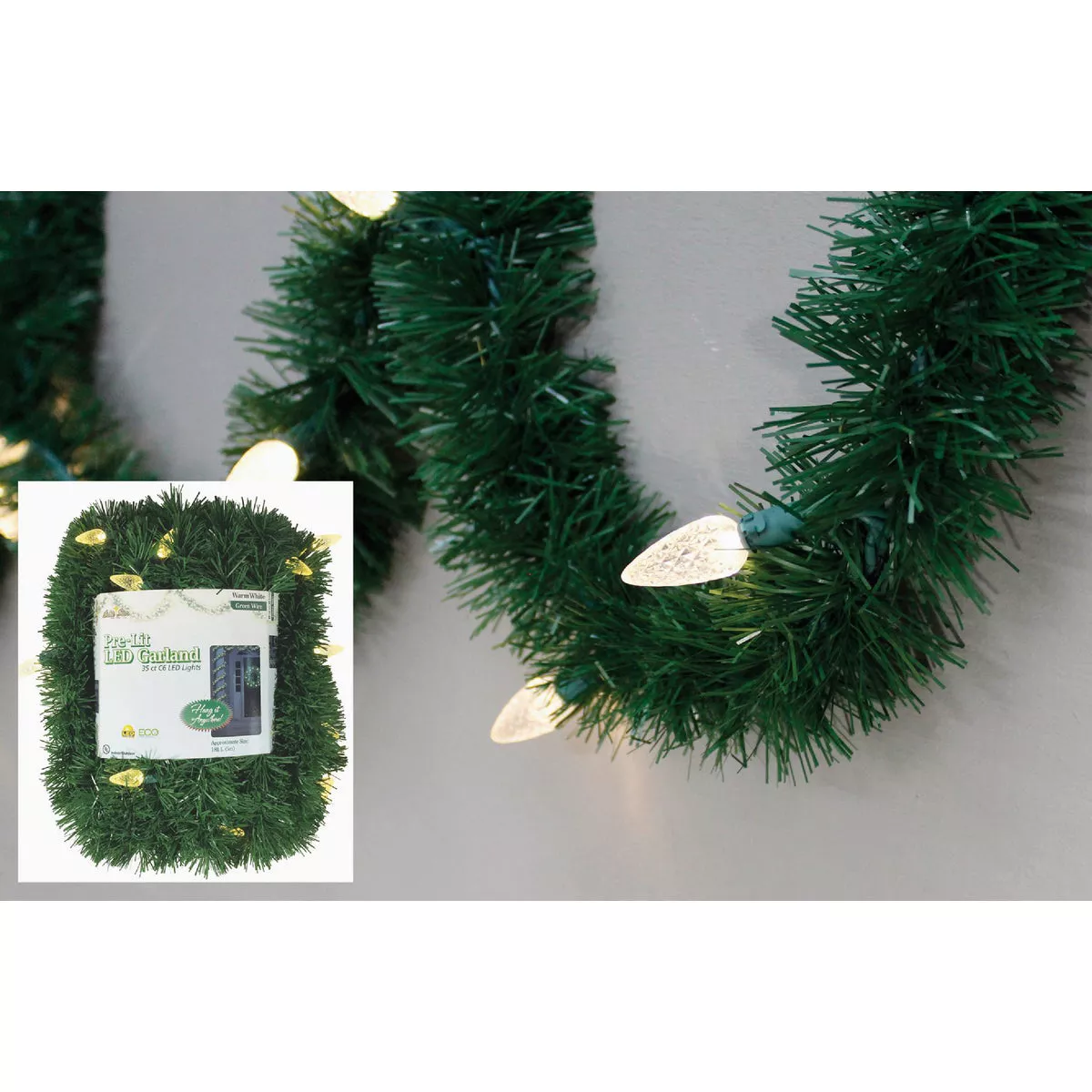 Brite Star 18 Ft. Warm White LED Prelit Pine Garland