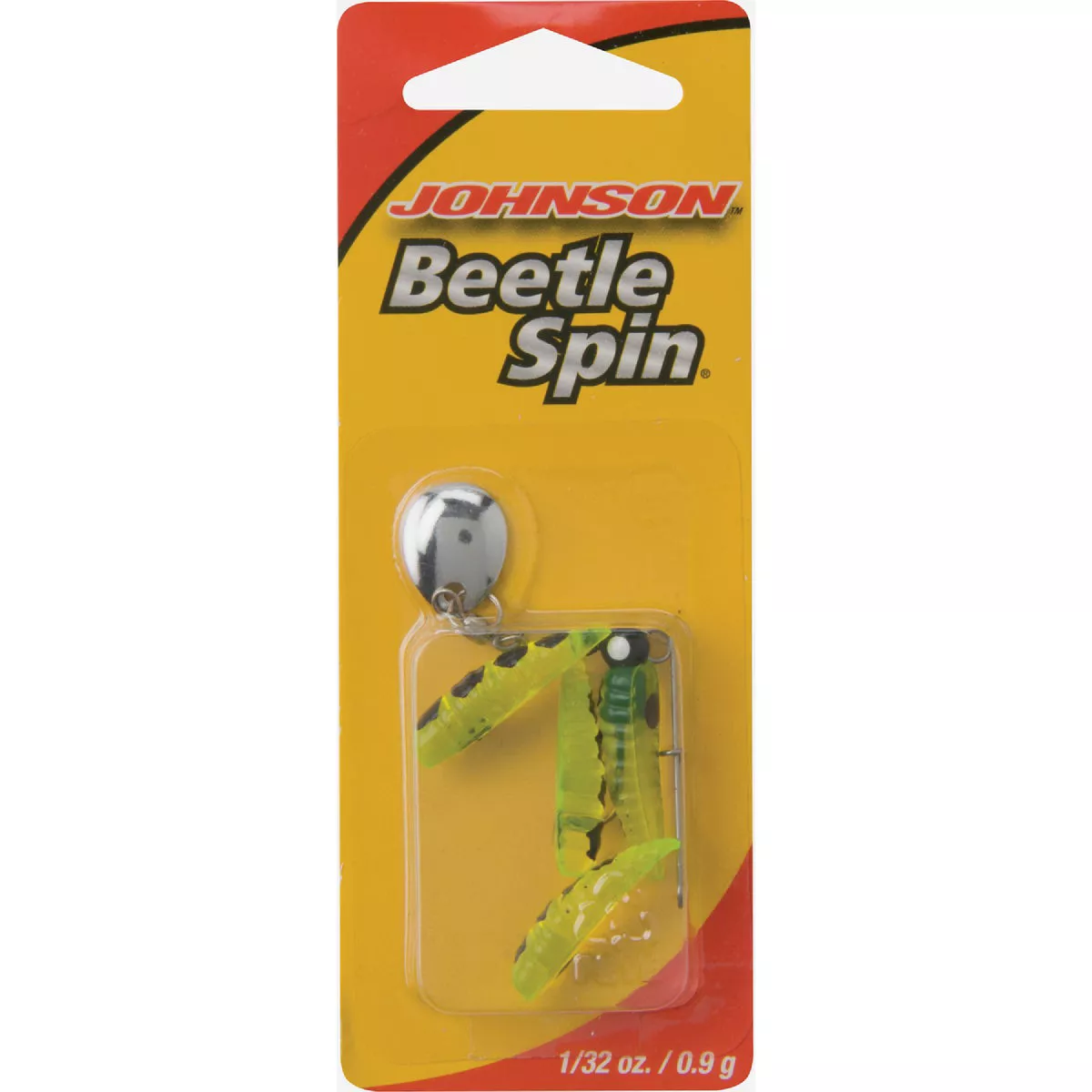 Johnson Beetle Spin 1/32 Oz..Chartreuse/Black Spots Nickel Blade Fishing Lure (4 PacK) - photo 2