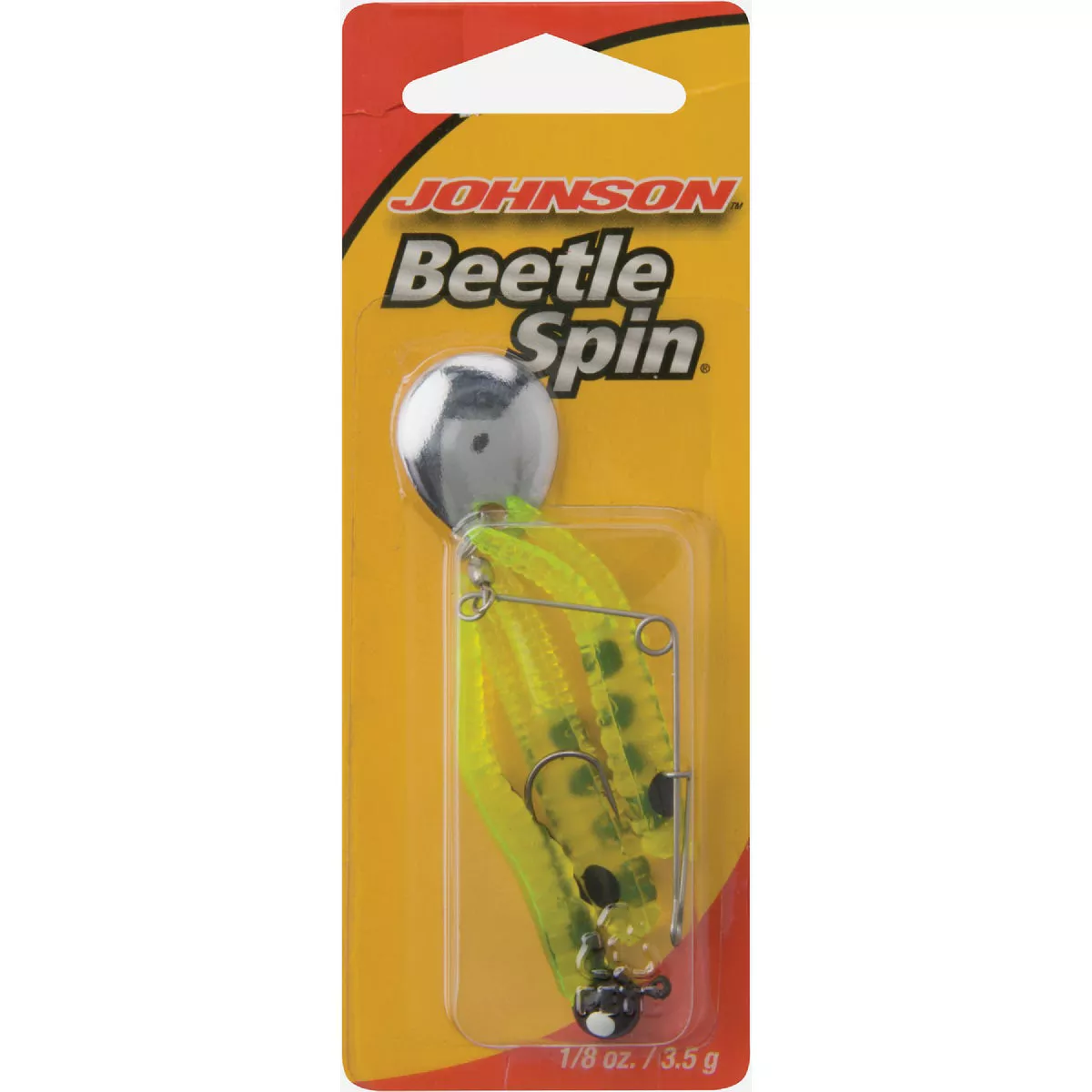 Johnson Beetle Spin 1/8 Oz..Chartreuse/Black Sports Blade Fishing Lure (3 Pack) - photo 2
