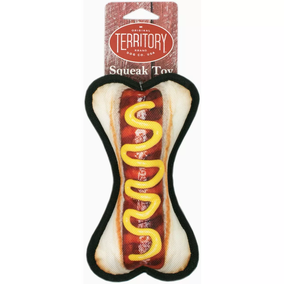 Territory Hot Dog Bone Squeaker Toy