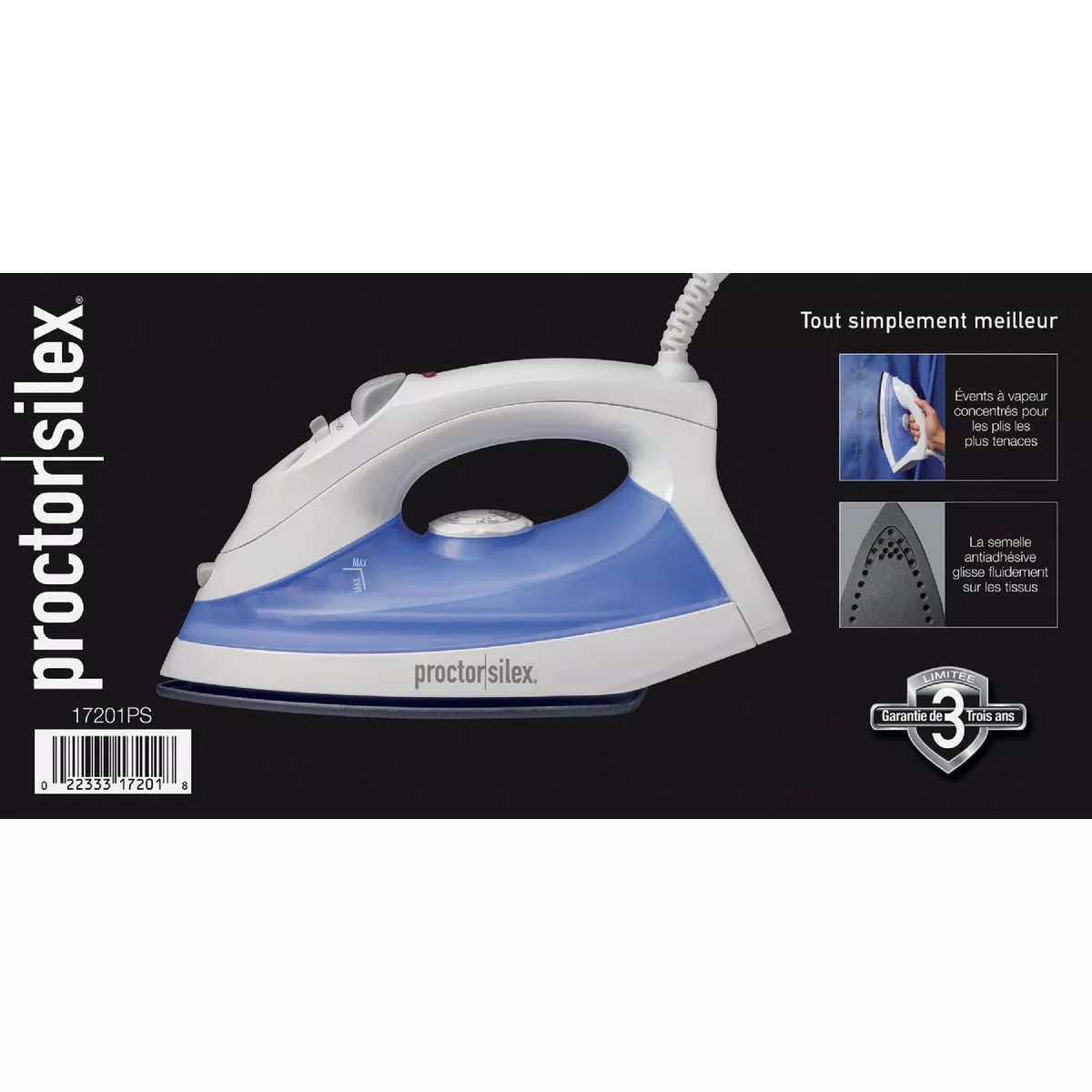 Proctor Silex Non-Stick Iron With Concentrated Steam Vents - photo 2