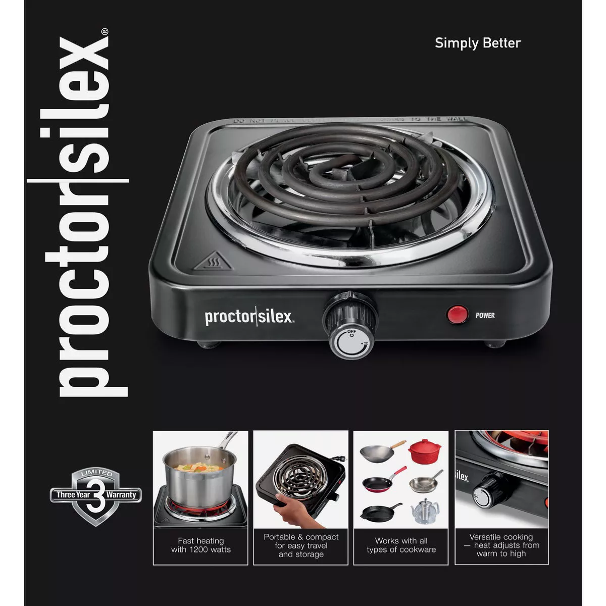 Proctor Silex Electric Single Burner Cooktop - photo 2