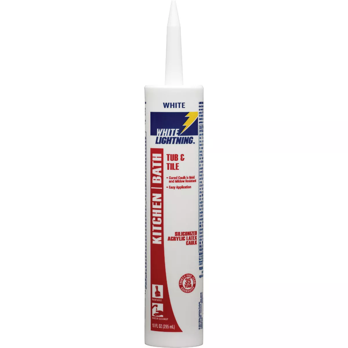White Lightning 10 Oz. Kitchen & Bath Tub & Tile Siliconized Acrylic Latex Caulk