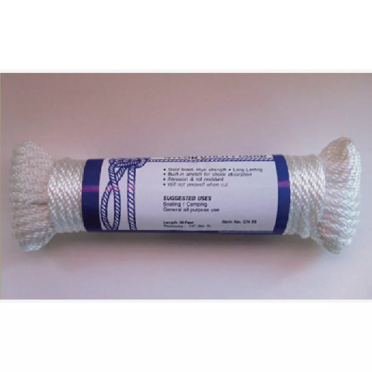Librett Durables #8-1/4 In. x 500 Ft. White Solid Braided Nylon Cord
