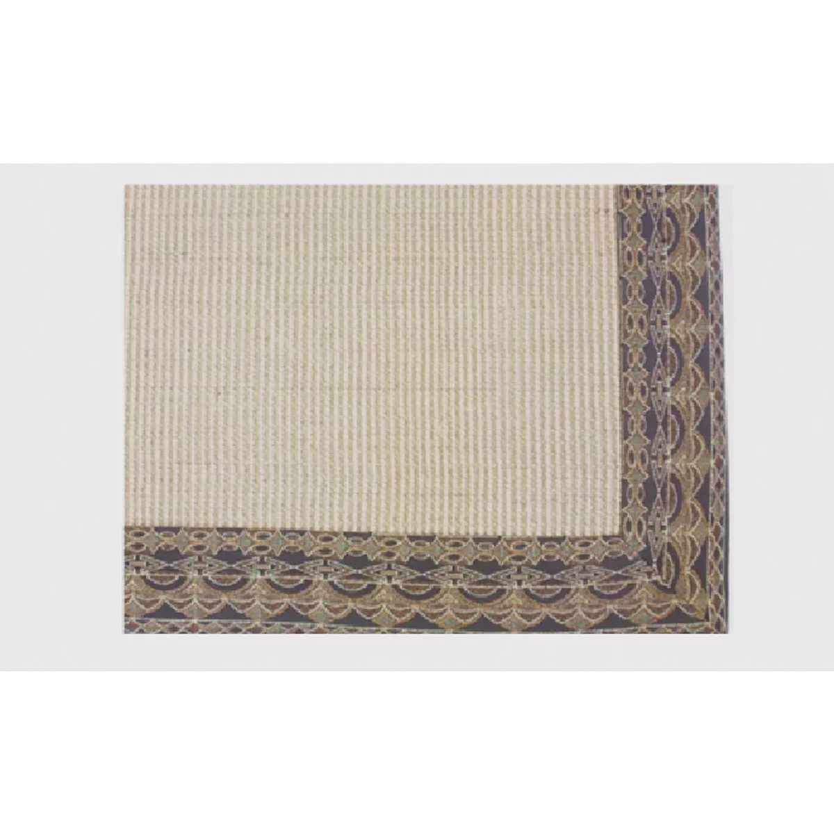 Librett Durables Natural w/Black Stitch Border 36 In. x 48 In. Jute Fiber Accent Rug, Indoor/Outdoor