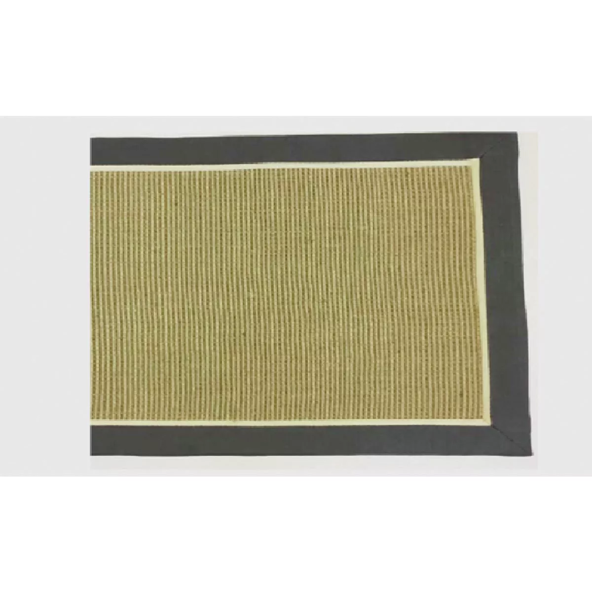 Librett Durables Natural w/Gray Border 36 In. x 48 In. Jute Fiber Accent Rug, Indoor/Outdoor