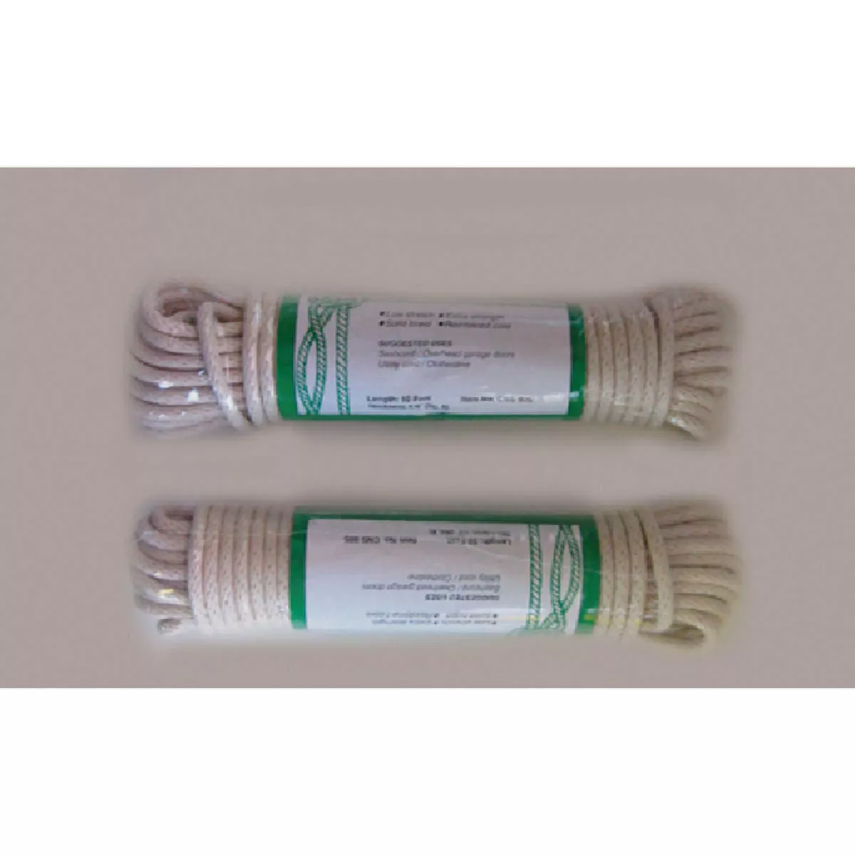 Librett Durables #8-1/4 In. x 50 Ft. White Solid Braided Cotton Sash Cord