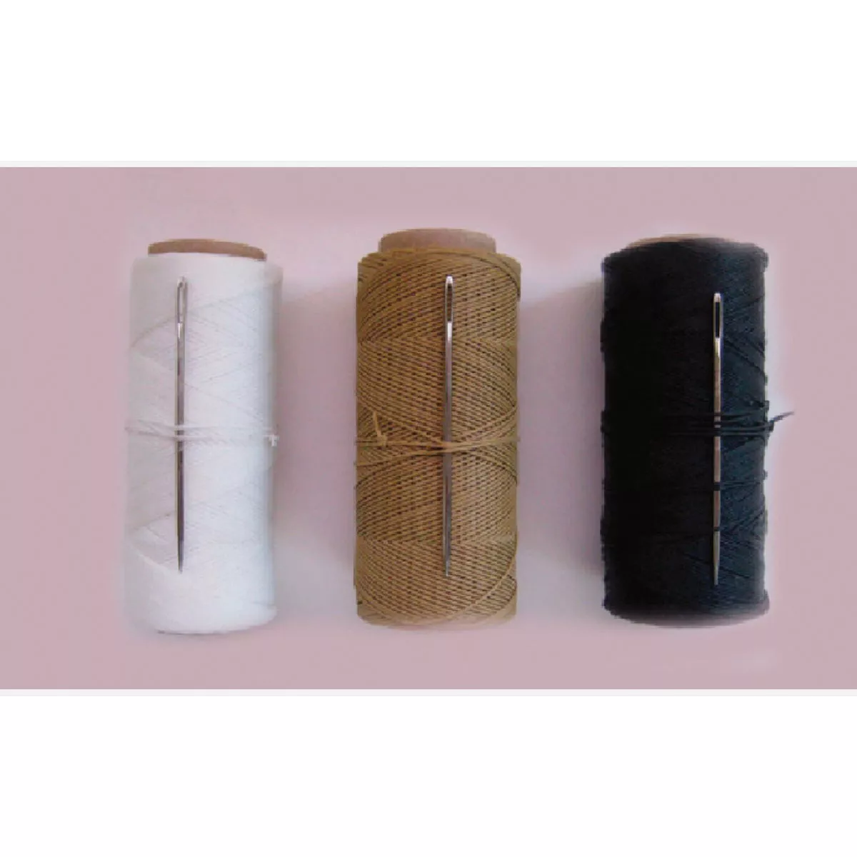 Librett Durables 150 Ft. White Single Strand Waxed Nylon with Needle