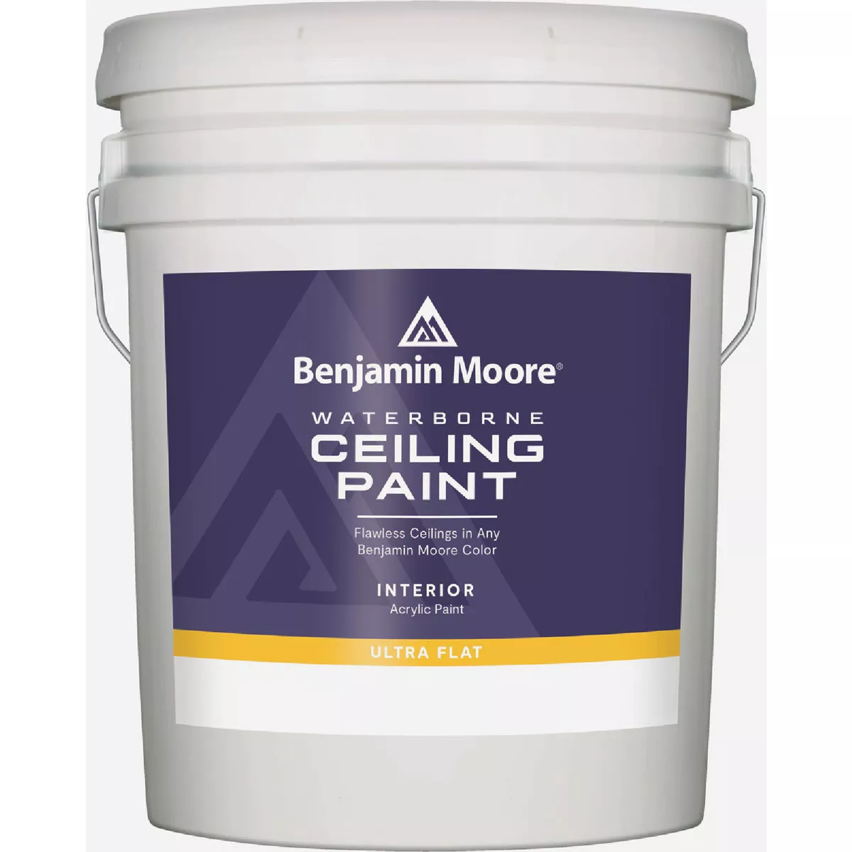 Benjamin Moore Waterborne Acrylic Latex Flat Ceiling Paint, White, 5 Gal.