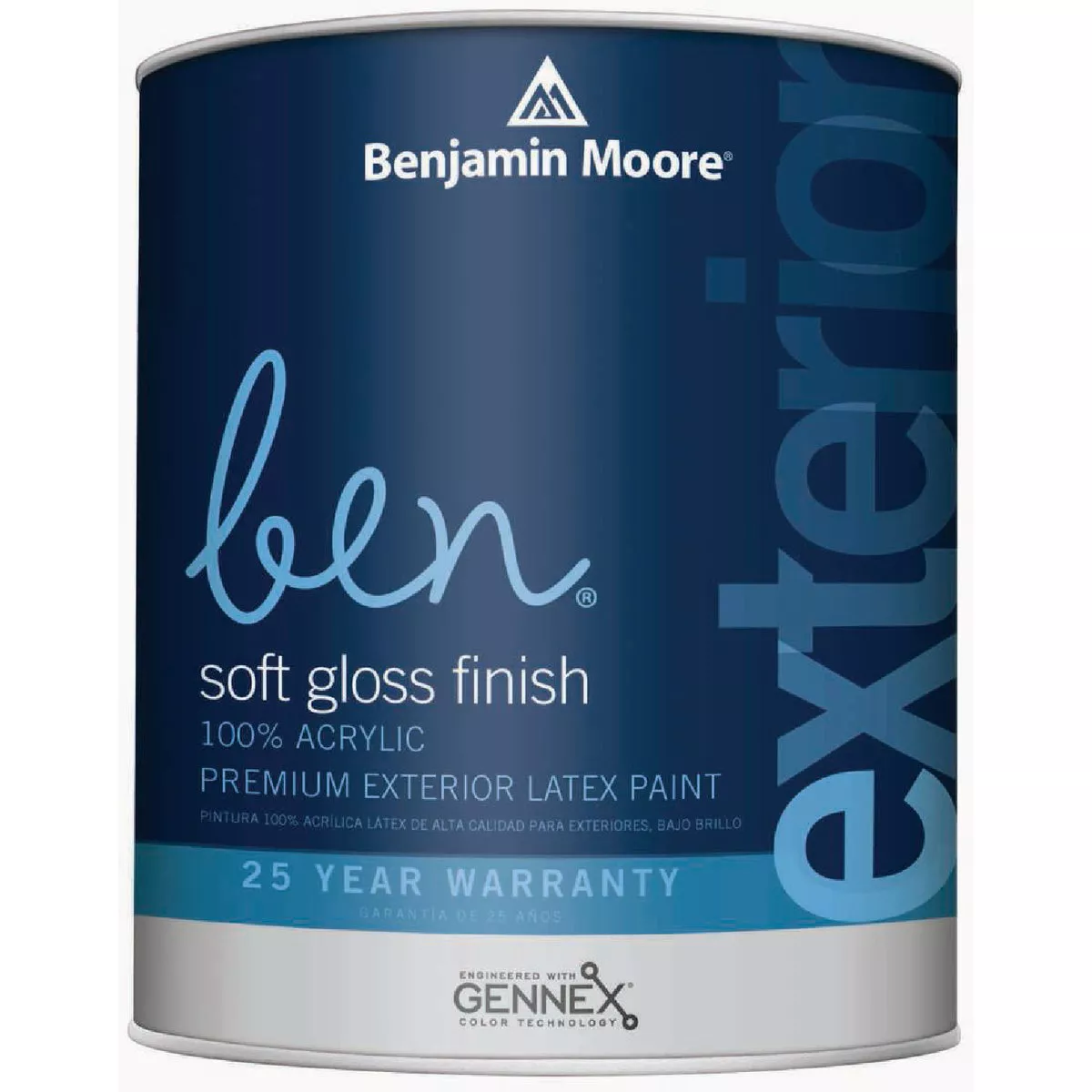 Benjamin Moore ben Acrylic Latex Soft Gloss Exterior House Paint, Base 2, 1 Qt.
