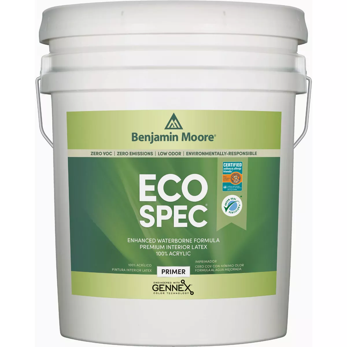 Benjamin Moore Eco Spec Latex Interior Primer, White, 5 Gal.