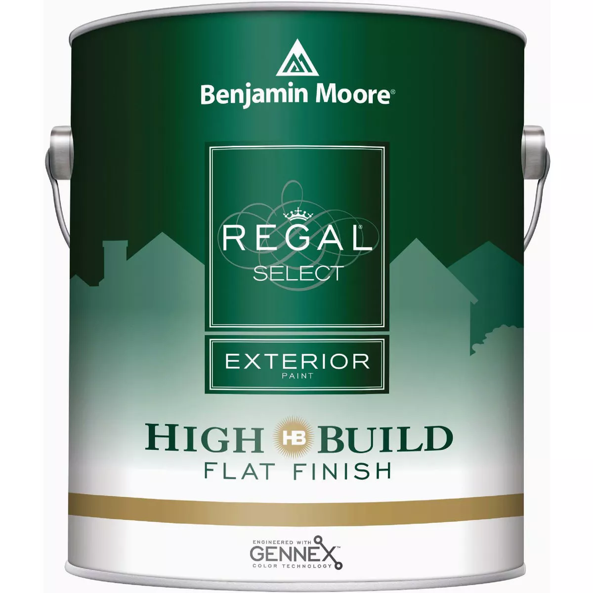 Benjamin Moore Regal Select Acrylic Latex Flat High Build Exterior House Paint, White, 5 Gal.