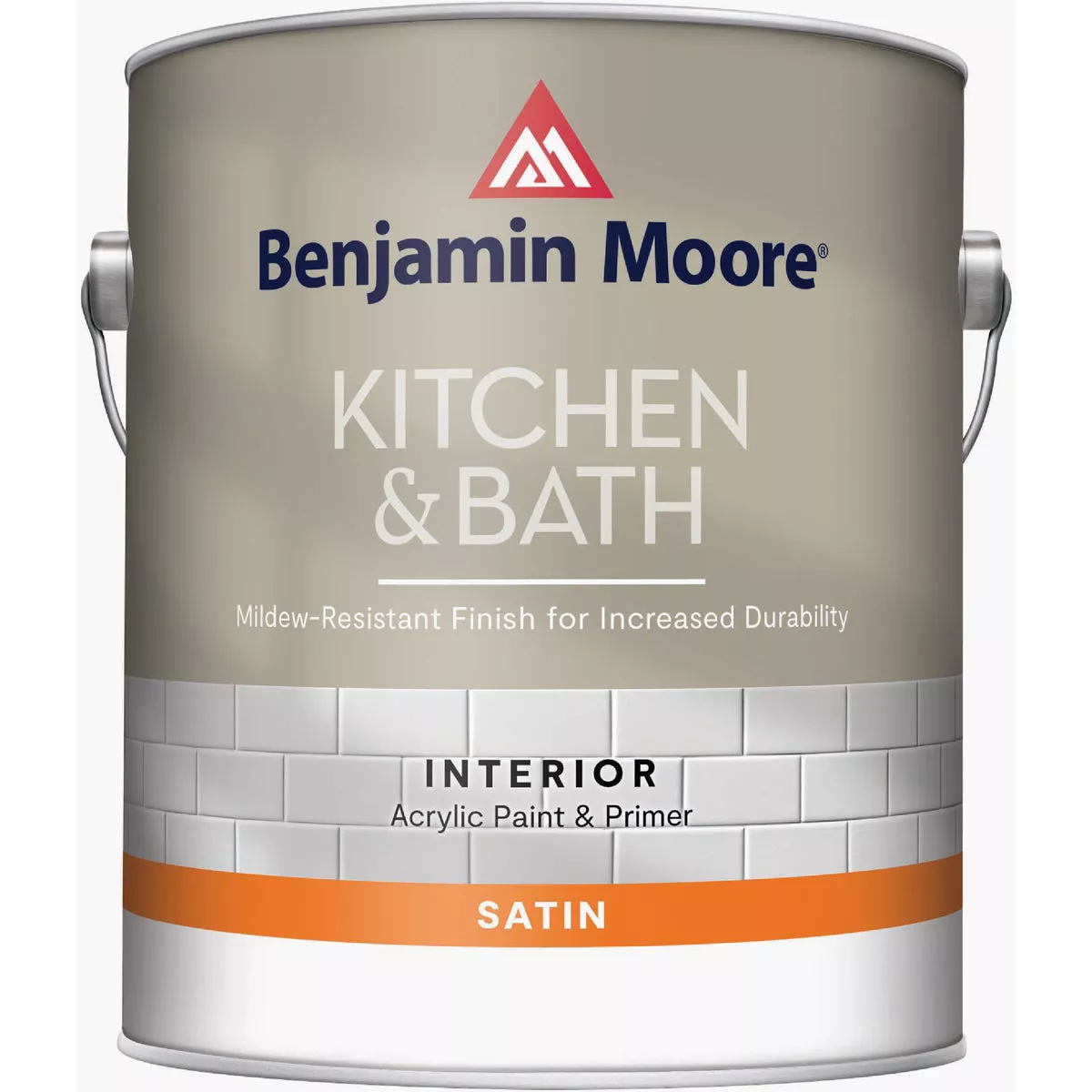 Benjamin Moore Kitchen & Bath Acrylic Satin Interior Wall Paint, Base 3, 1 Gal.
