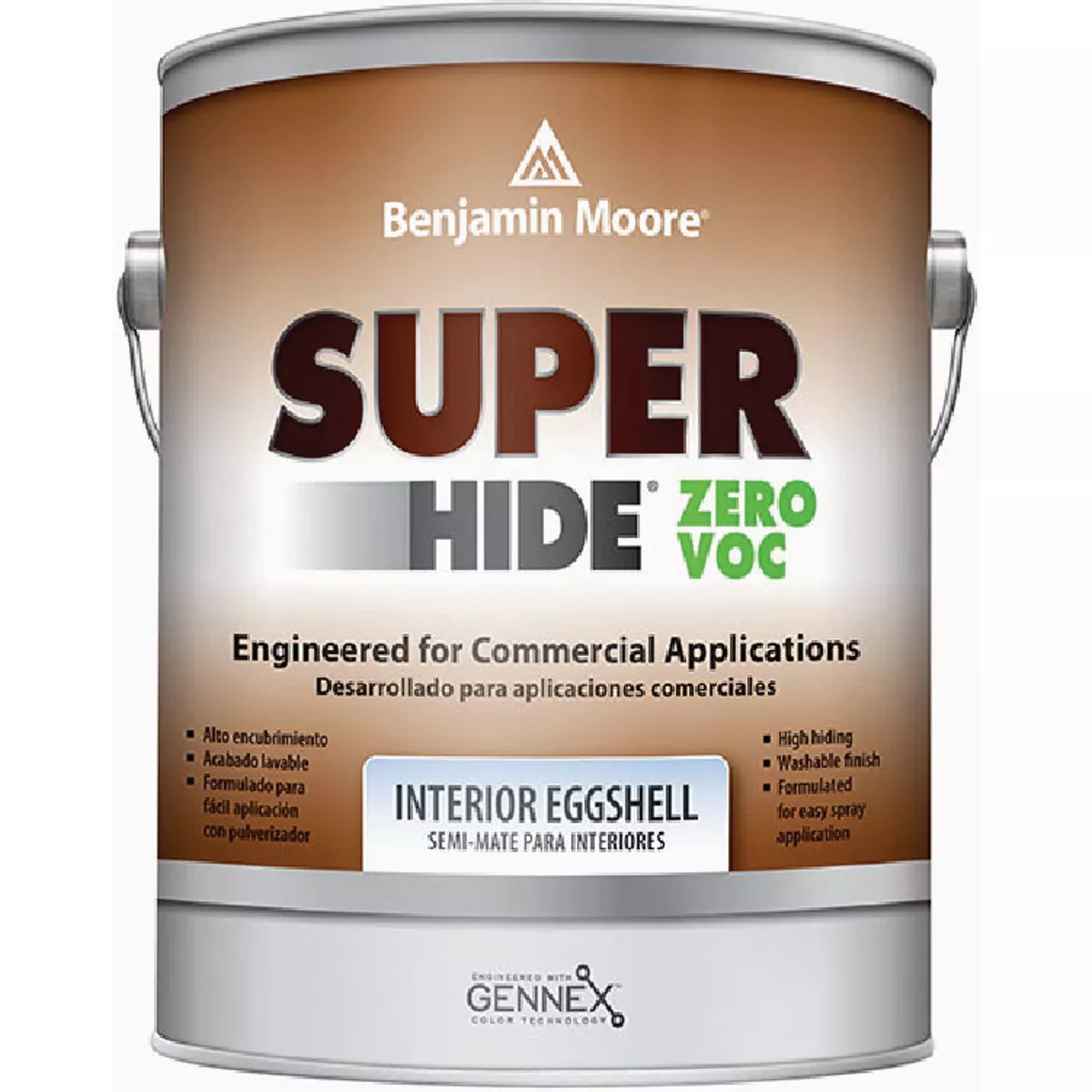 Benjamin Moore Super Hide Acrylic Eggshell Zero VOC Interior Wall Paint, Tint White, 1 Gal.