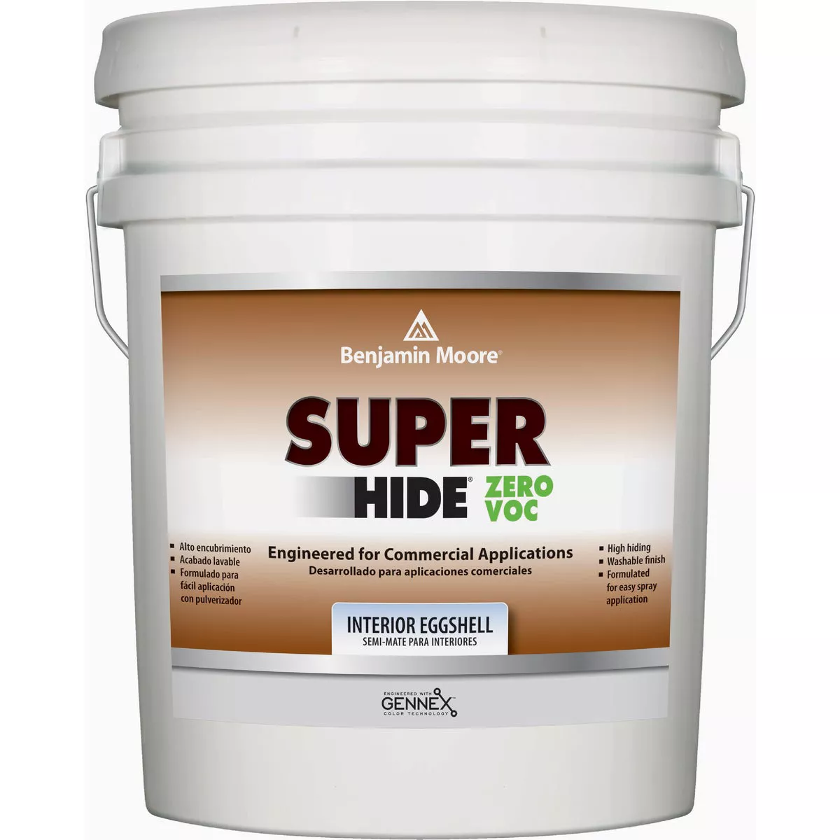 Benjamin Moore Super Hide Acrylic Eggshell Zero VOC Interior Wall Paint, Bone White, 5 Gal.