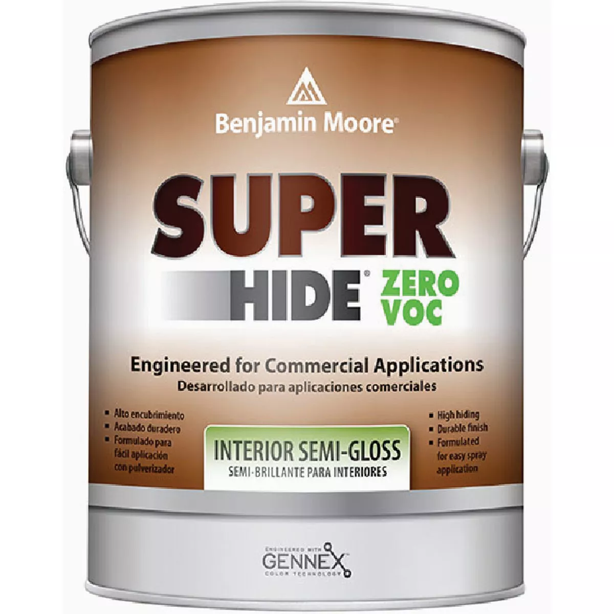 Benjamin Moore Super Hide Acrylic Semi Gloss Zero VOC Interior Wall Paint, Tint White, 1 Gal.