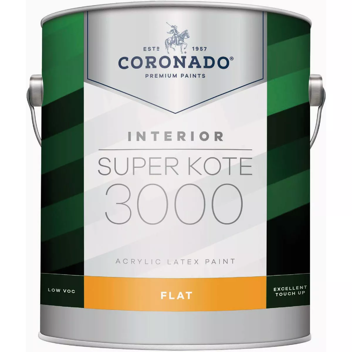 Coronado Super Kote 3000 Acrylic Latex Flat Interior Wall Paint, White, 1 Gal.