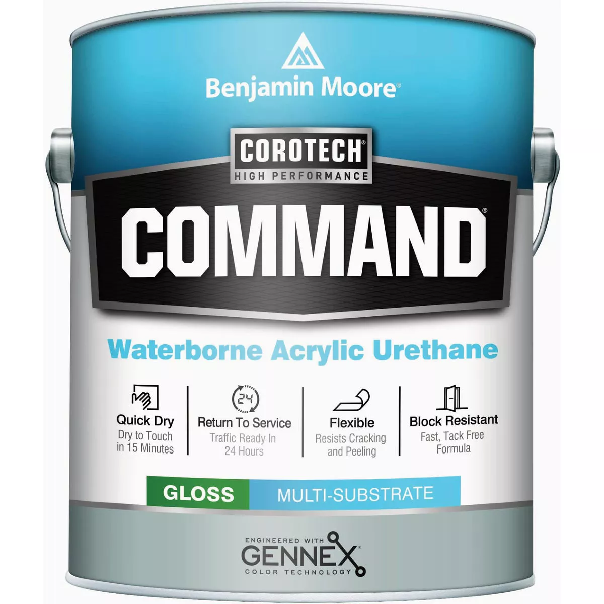 Benjamin Moore Corotech Command Waterborne Acrylic Urethane Gloss Industrial Enamell, Base 2, 1 Gal.