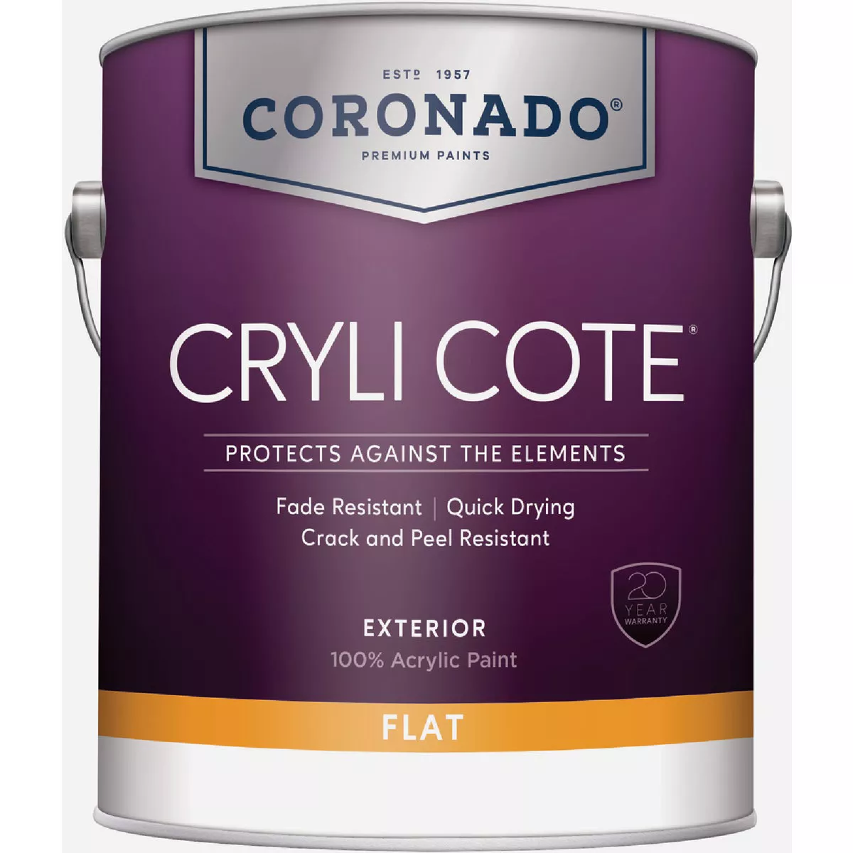 Coronado Cryli Cote Acrylic Flat Exterior House Paint, Accent Base, 1 Gal.