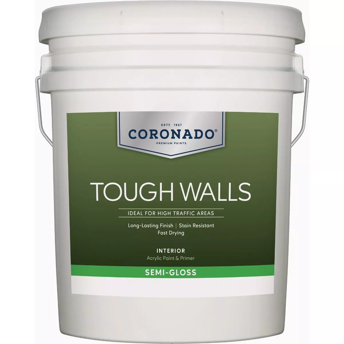 Coronado Tough Walls Acrylic Semi Gloss Interior Paint & Primer, Pastel Base, 5 Gal.