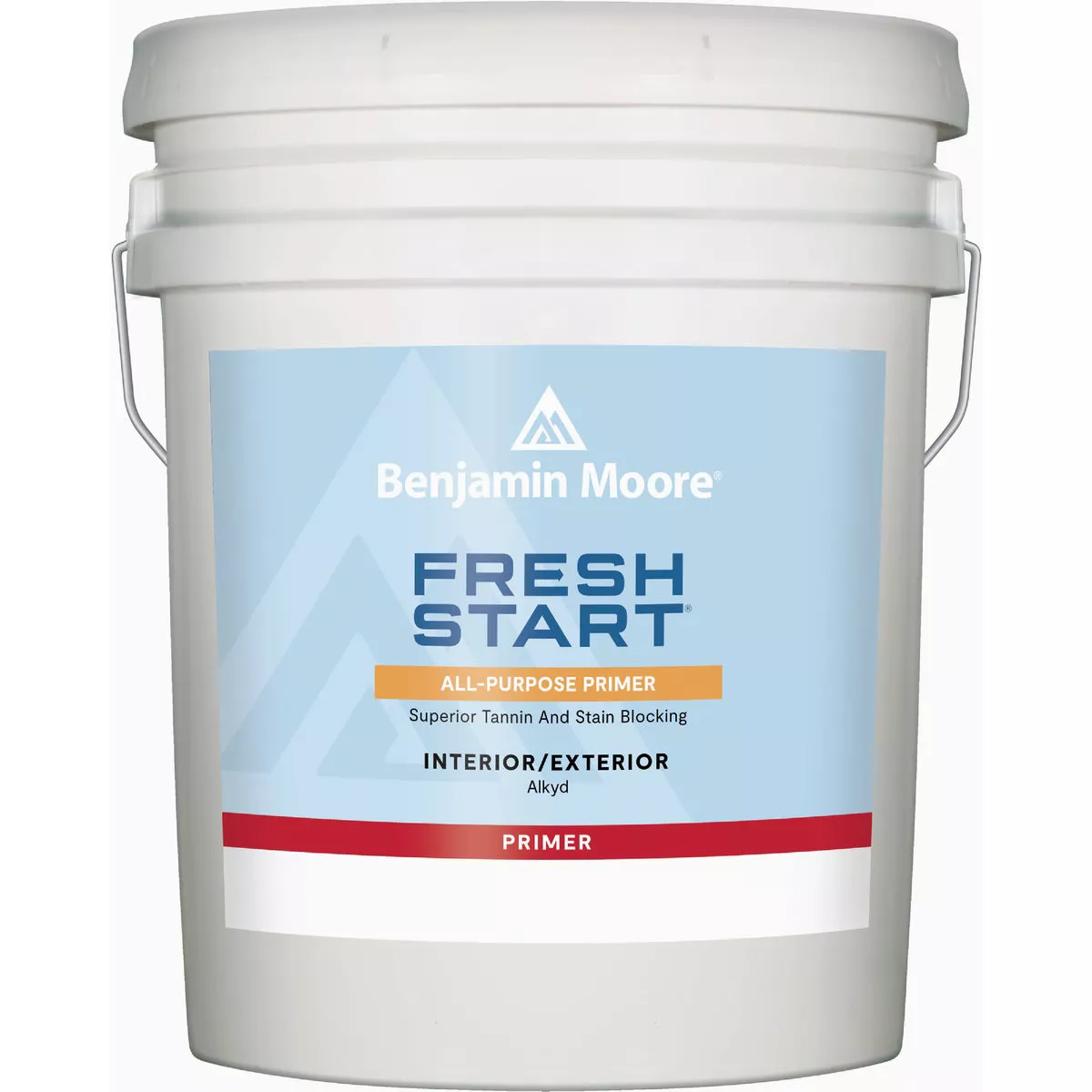 Benjamin Moore Fresh Start All-Purpose Oil Based Interior/Exterior Stain Blocking Primer, White, 5 Gal.