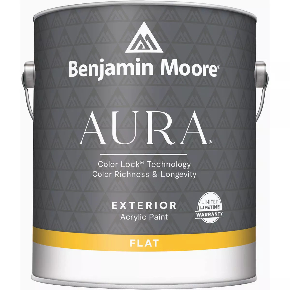 Benjamin Moore Aura Waterborne Acrylic Flat Exterior House Paint, White, 1 Gal.