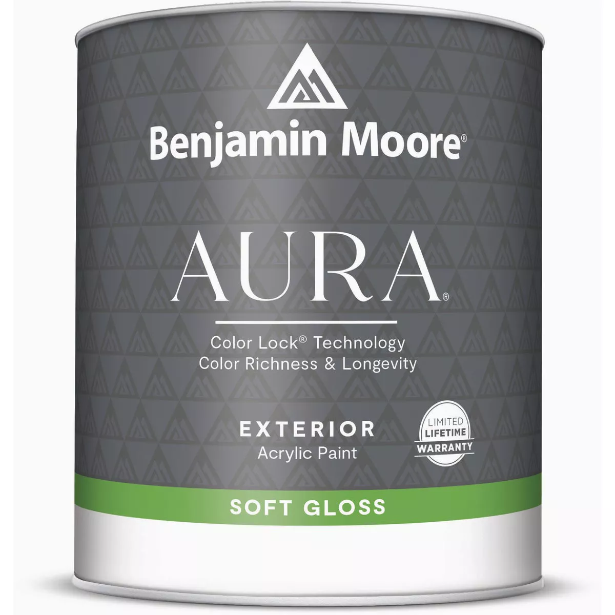 Benjamin Moore Aura Waterborne Acrylic Soft Gloss Exterior House Paint, Base 3, 1 Qt.