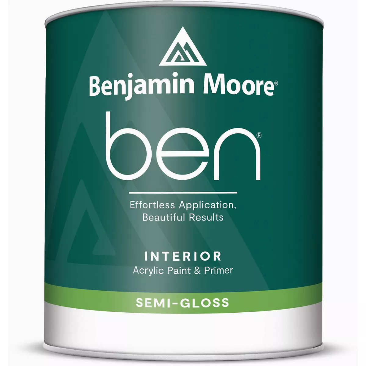 Benjamin Moore ben Acrylic Semi Gloss Premium Interior Paint & Primer, White, 1 Qt.