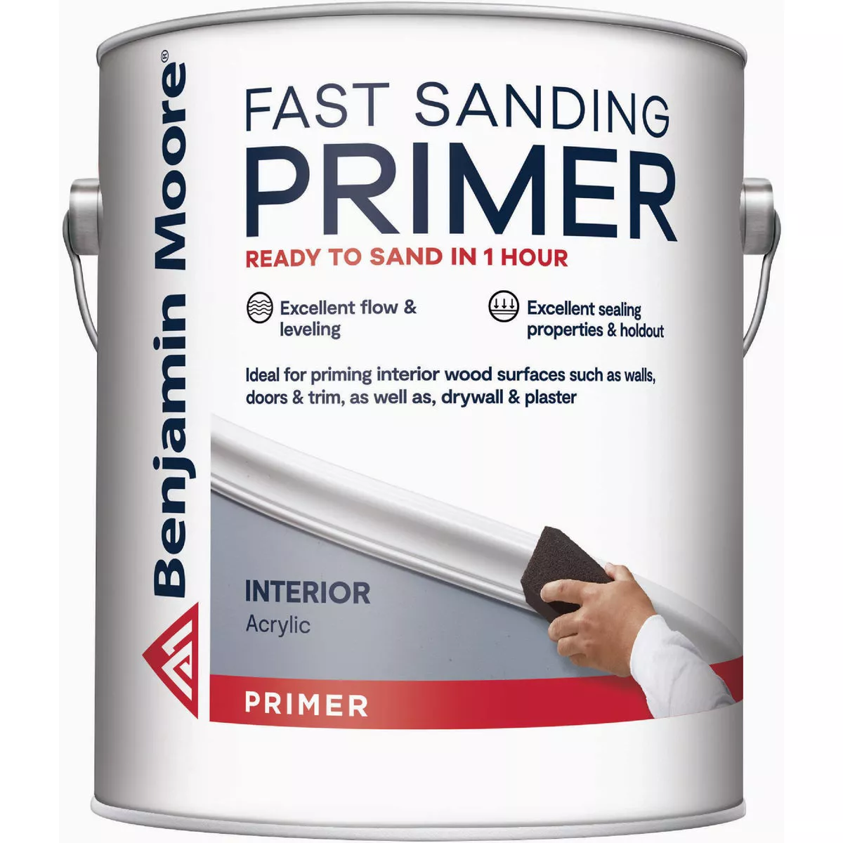 Benjamin Moore Acrylic Fast Sanding Interior Primer, White, 1 Gal.