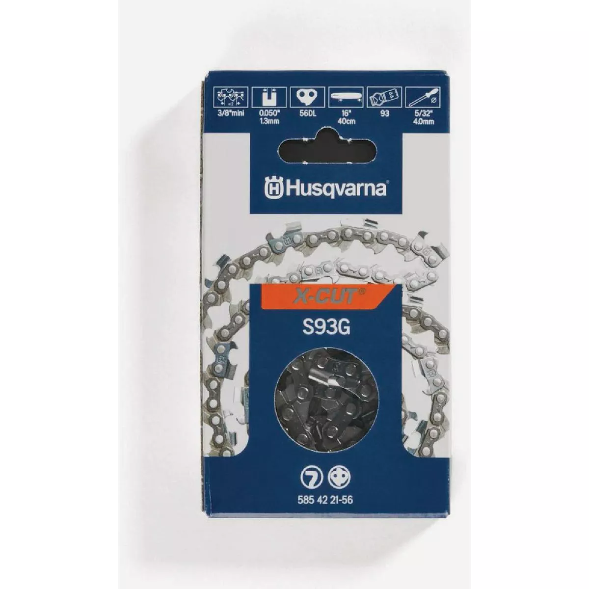 Husqvarna X-Cut S93G 14 In. 3/8 In. Mini Pitch 0.050 In. Gauge 52 Drive Links Chainsaw Chain