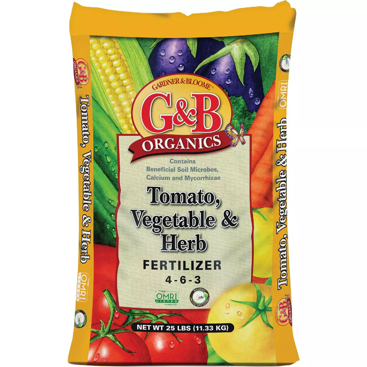 G&B Organics 25 Lb. 4-6-3 Tomato, Vegetable & Herb Fertilizer