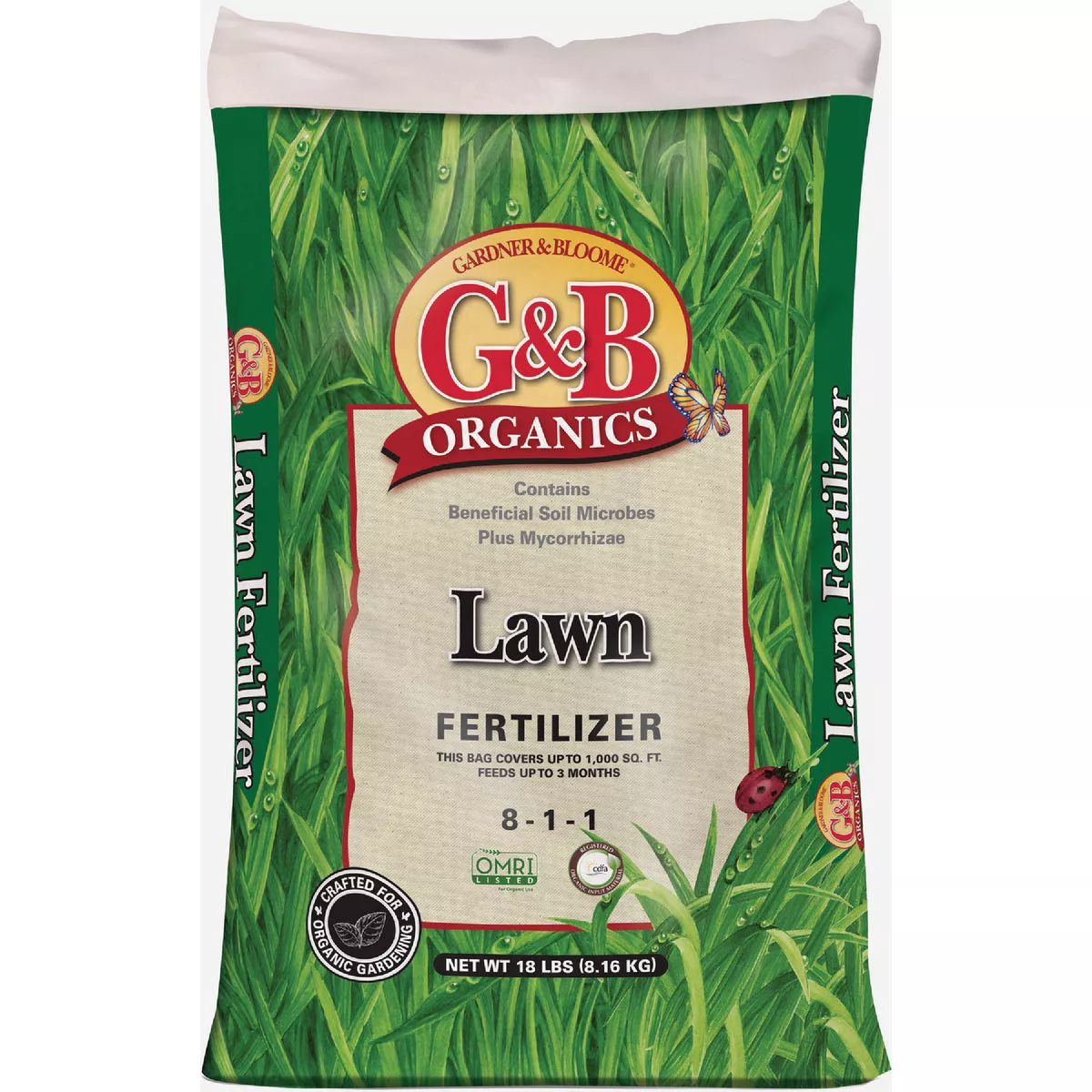 G&B Organics 18 Lb. 8-1-1 Lawn Fertilizer