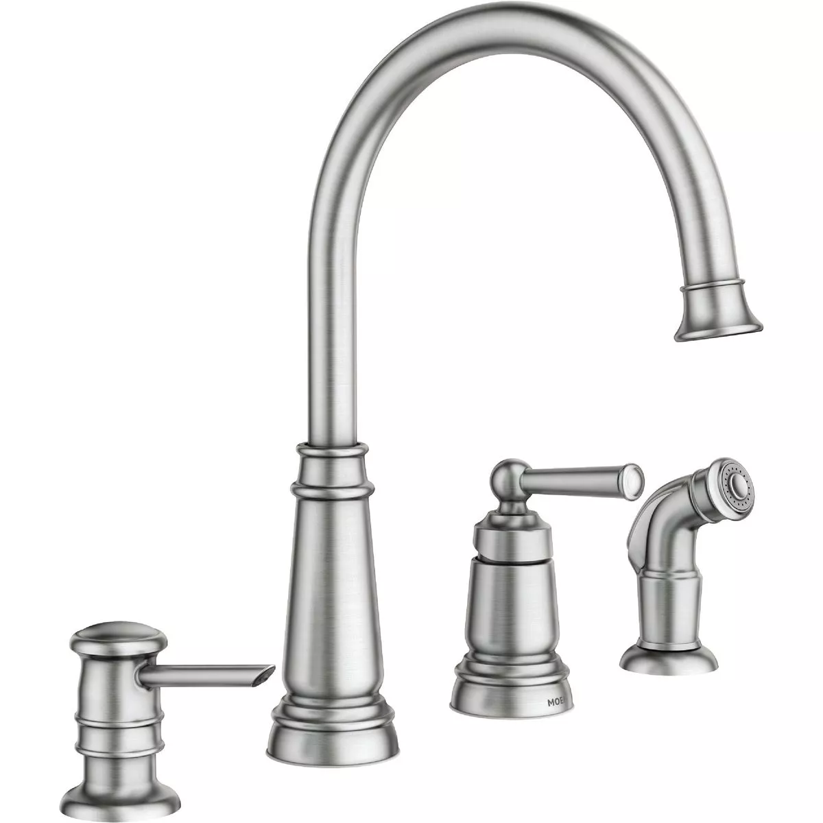 Moen Edison 1-Handle Lever Kitchen Faucet with Side Spray, Spot Resist Stainless Steel
