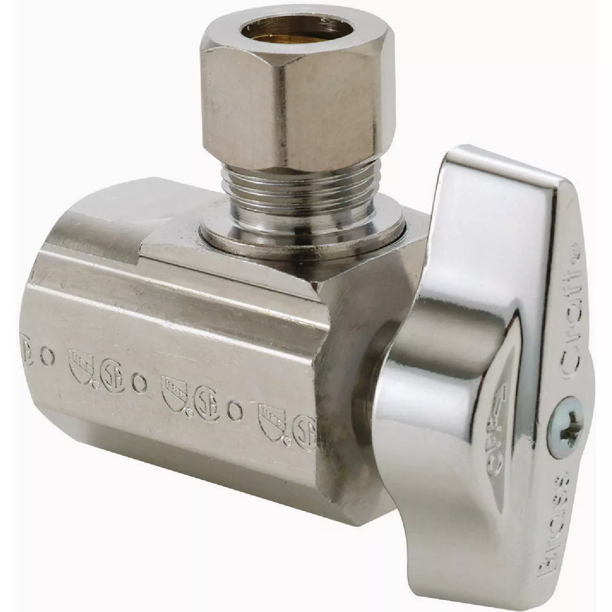 Brasscraft 1/2 In. x 3/8 In. Chrome ANG Valve