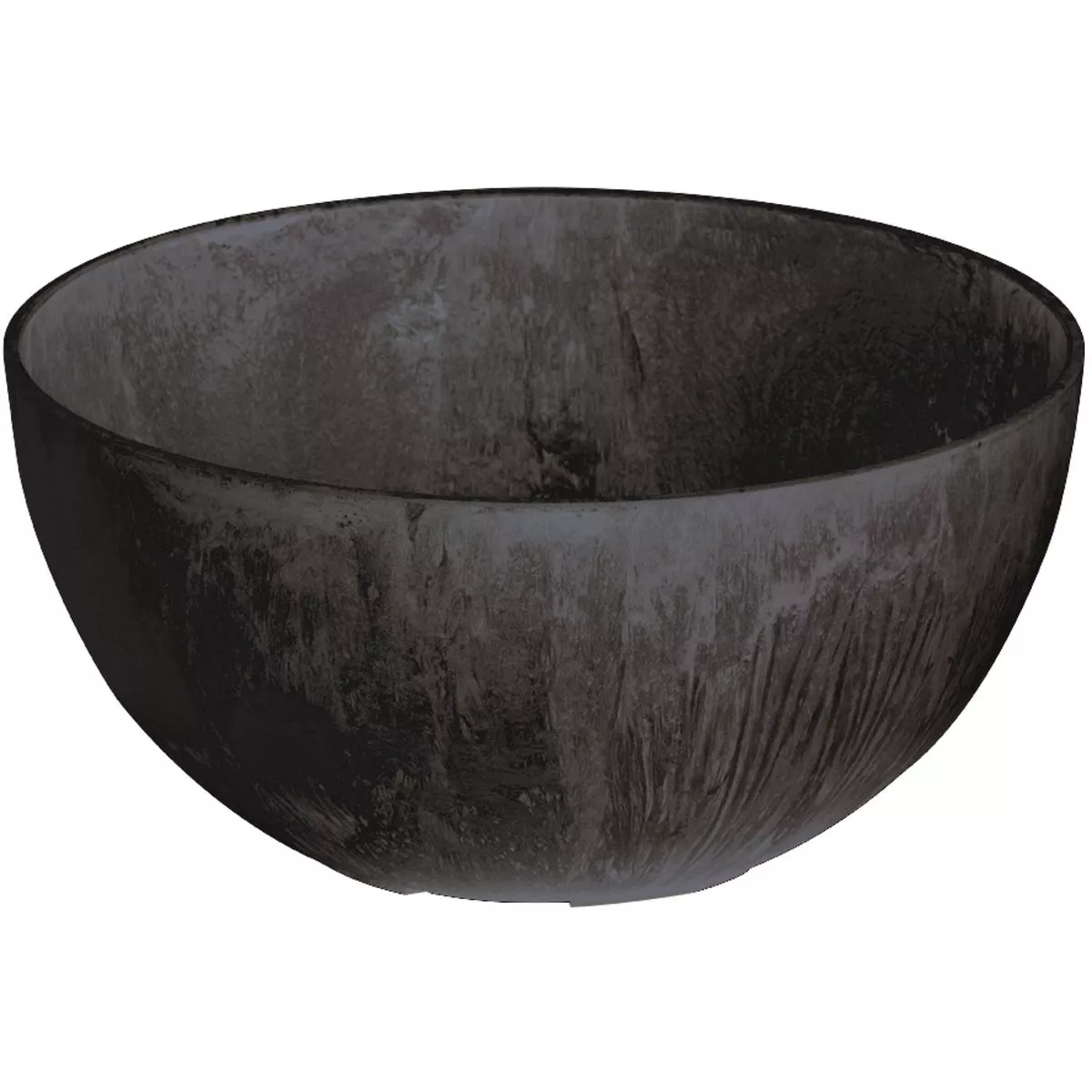 Novelty StoneArt Napa 10 In. Resin & Stone Powder Black Round Flower Bowl Planter